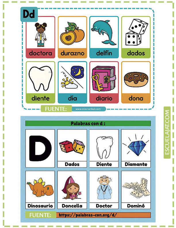 Diversión y aprendizaje: Ejemplos de palabras con D para preescolar