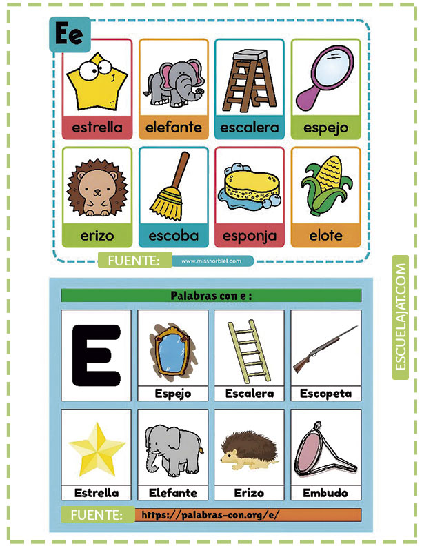 Palabras que empiezan con E: una guía divertida para niños en preescolar