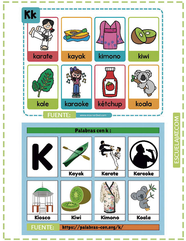 10 divertidas palabras con ‘k’ para enseñar a los niños en preescolar
